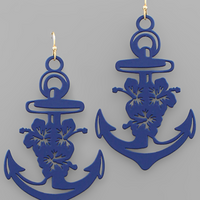 Flower Filigree Anchor Earrings