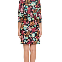 Black Arlene Quarter Sleeve Shift Dress
