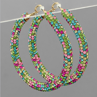 50mm Crystal Hoop Earrings