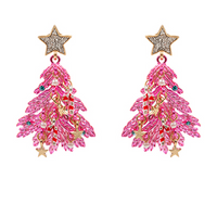 Dangly Christmas Tree Earrings