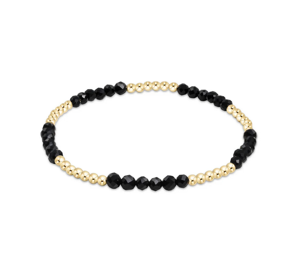 enewton Blissful Pattern 2.5mm Bead Bracelet in Faceted Onyx
