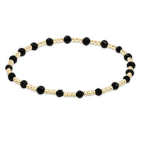 enewton Gemstone Gold Sincerity Pattern 3mm Bead Bracelet in Faceted Onyx