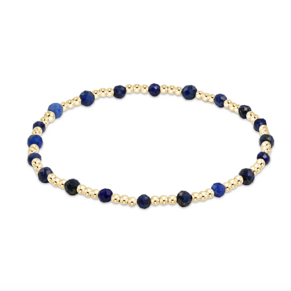 enewton Gemstone Gold Sincerity Pattern 3mm Bead Bracelet in Lapis