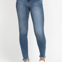 Judy Blue High Waist Skinny Destroyed Jeans with Shark Bite Hem