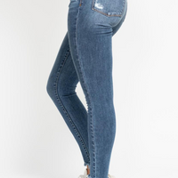 Judy Blue High Waist Skinny Destroyed Jeans with Shark Bite Hem