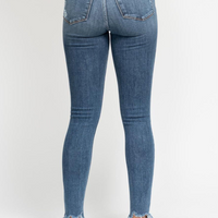 Judy Blue High Waist Skinny Destroyed Jeans with Shark Bite Hem