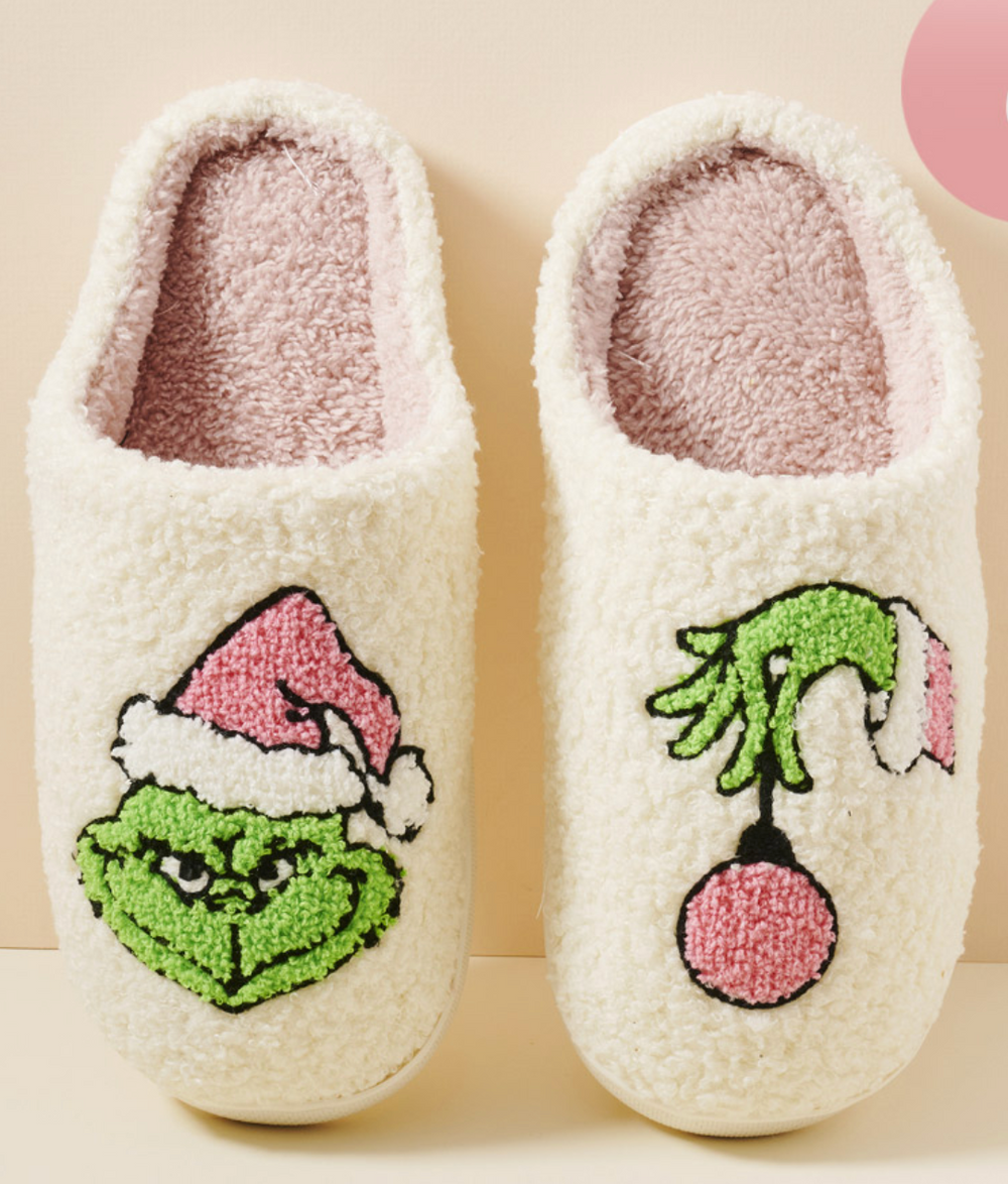 Pink Grinch Slippers (Barefoot Dupes)