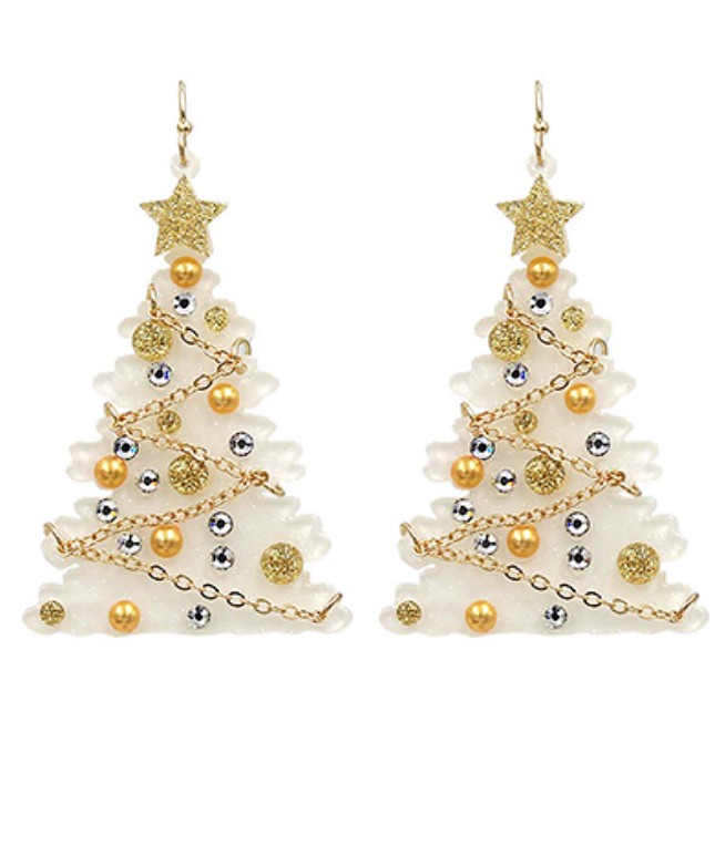 Acrylic Christmas Tree Earrings