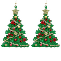 Acrylic Christmas Tree Earrings