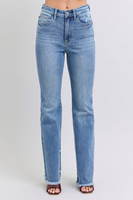 Judy Blue High Waist Bootcut Jeans with Fray Hem
