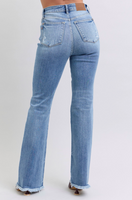 Judy Blue High Waist Bootcut Jeans with Fray Hem
