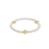 enewton Signature Cross Pearl Pattern 4mm Bead Bracelet - Gold