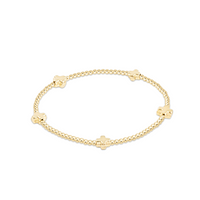 enewton Signature Cross Small Gold Pattern 2mm Bead Bracelet - Gold
