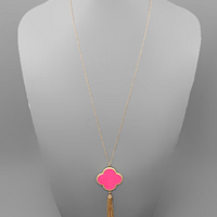 Clover Tassel Earrings & Necklace Set