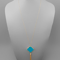 Clover Tassel Earrings & Necklace Set