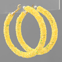 Chunky Glitter Bead Hoop Earrings