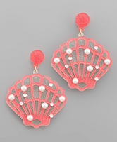 Acrylic Seashell Dangle Earrings
