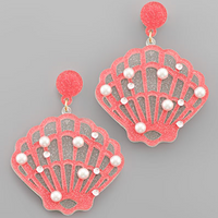 Acrylic Seashell Dangle Earrings