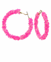 Glitter Bead Hoop Earrings
