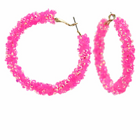 Glitter Bead Hoop Earrings