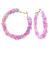 Glitter Bead Hoop Earrings
