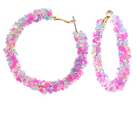 Glitter Bead Hoop Earrings