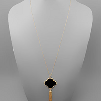 Clover Tassel Earrings & Necklace Set