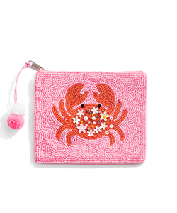 Crab Beaded Coin Purse