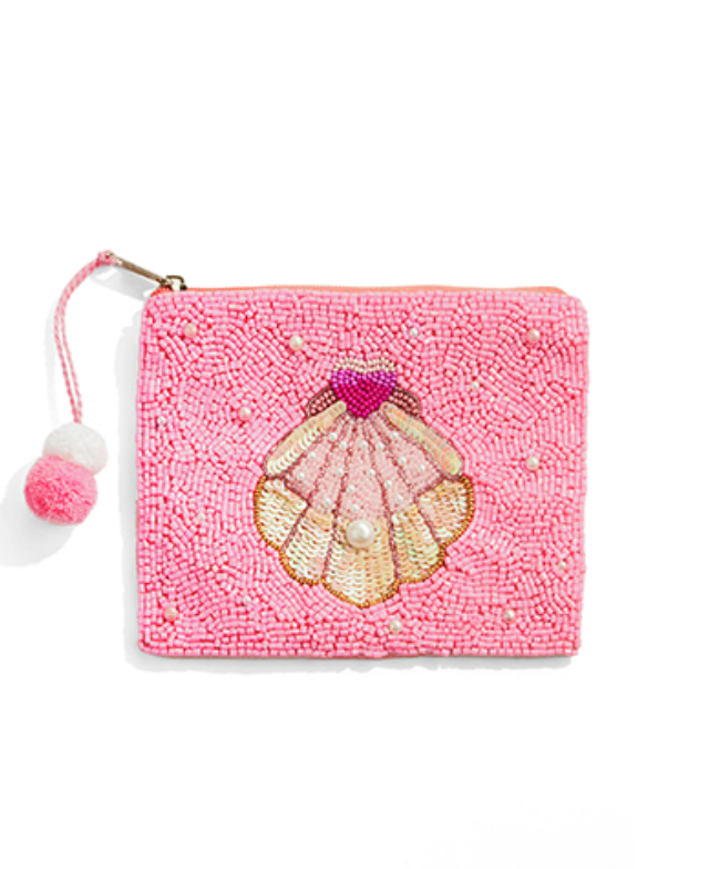 Scallop Shell Beaded Coin Purse