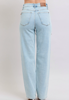 Limited Edition Judy Blue HW Rigid Magic Rhinestone Slits Detail Straight Jeans
