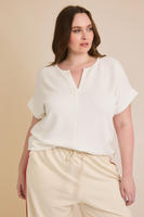 Notch Neck Short Sleeve Top
