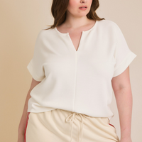 Notch Neck Short Sleeve Top