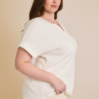 Notch Neck Short Sleeve Top