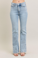 Judy Blue HW Tummy Control Vintage Wash Side Slit Slim Boot Jeans
