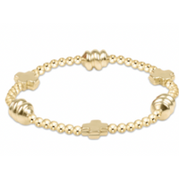 Enewton Signature Cross Admire Gold Pattern 3mm Bead Bracelet - Gold