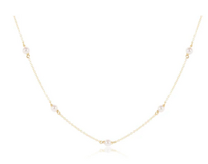 enewton 15" Choker Simplicity Chain Gold - 4mm Pearl