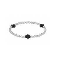 Enewton EXTENDS Signature Cross Sterling Pattern 3mm Bracelet - Onyx