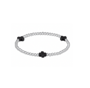 Enewton EXTENDS Signature Cross Sterling Pattern 3mm Bracelet - Onyx