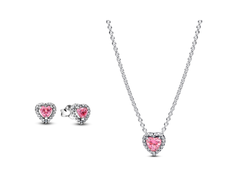 Pandora Pink Elevated Heart Jewelry Gift set