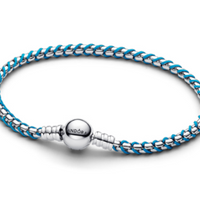 Pandora Blue Cord Box Chain Bracelet