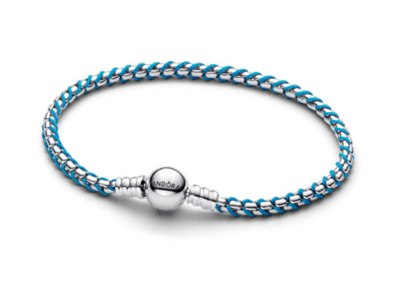 Pandora Blue Cord Box Chain Bracelet