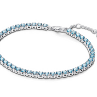 Pandora Sparkling Light Blue Tennis Bracelet