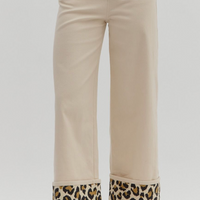 Animal Print Cuffed Pants