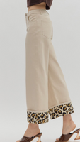 Animal Print Cuffed Pants

