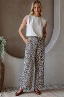 Washed Leopard Print Pants
