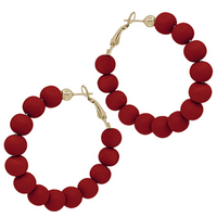 Clay Ball Hoop Earrings