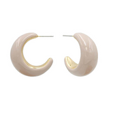 Color Coated Crescent Hoop Earrings
