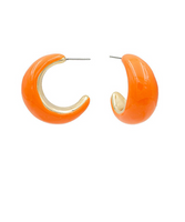 Color Coated Crescent Hoop Earrings
