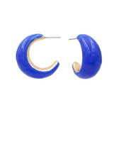 Color Coated Crescent Hoop Earrings
