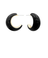 Color Coated Crescent Hoop Earrings
